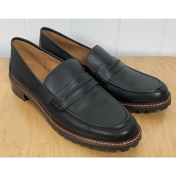 Madewell The Corinne Lugsole‎ Loafer Womens Black Preppy Acedamia Size 10 - Picture 3 of 8